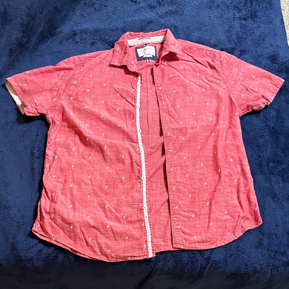 Nautica Red Casual Button Down Shirt